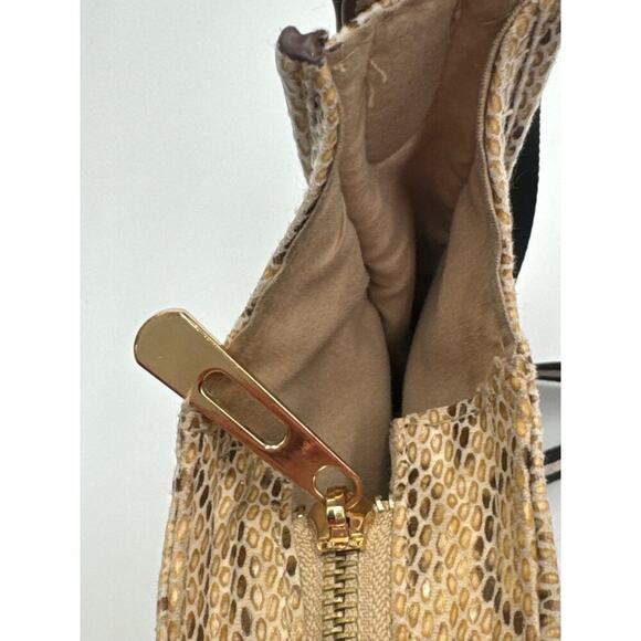 Snake Print Crossbody Bag w/ Gold Accents & Adjustable Strap - Picture 4 of 9